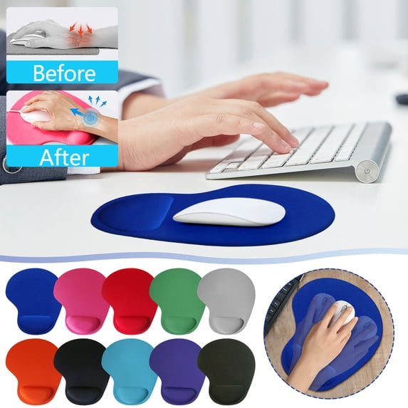 Gel Wrist Rest Mouse Pad, Non Slip Neoprene Base Gaming Computer Mat, 8.27 x 10 In, Blue