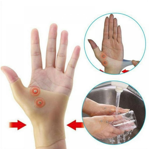 Gel Wrist and Thumb Brace - 2PCS Unisex Wrist Splint to Fit Left or Right Hand  Wrist Support for Arthritis, Rheumatism, Carpal Tunnel Pain Relief  Flexible Silicone Thumb Brace (Flesh color)