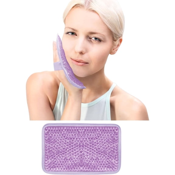 Gel ice pack with strap - Reusable hot and cold compress pack for relieving pain, swelling, and injury in areas such as the knees, shoulders, feet, back, ankles, and neck (1 piece)