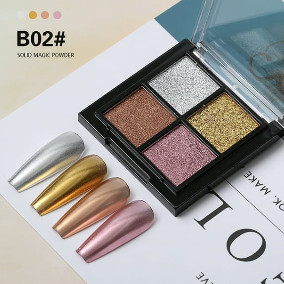 Gel in Fun Nail Art Four-Color Solid Magic Mirror Nail Powder, B02