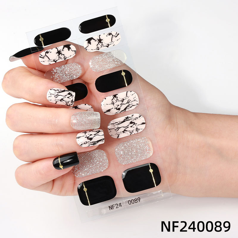 Gel nail stickers UV second generation semi-baked semi-cured nail stickers-NF240089