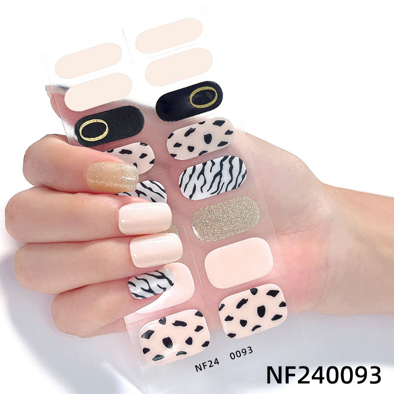 Gel nail stickers UV second generation semi-baked semi-cured nail stickers-NF240093