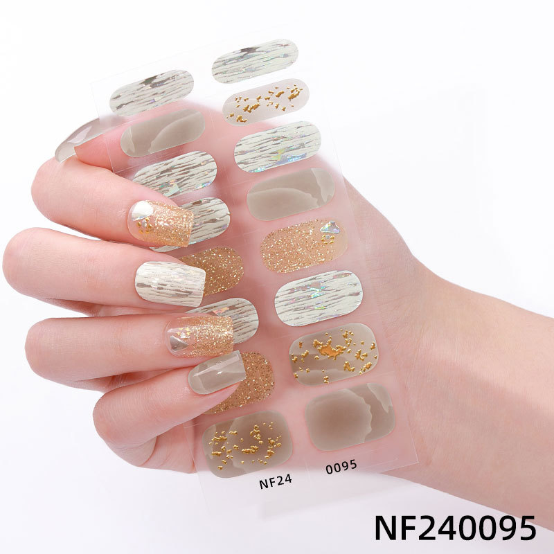 Gel nail stickers UV second generation semi-baked semi-cured nail stickers-NF240095