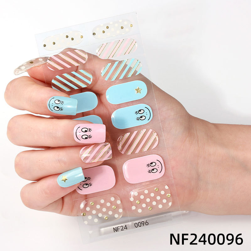 Gel nail stickers UV second generation semi-baked semi-cured nail stickers-NF240096