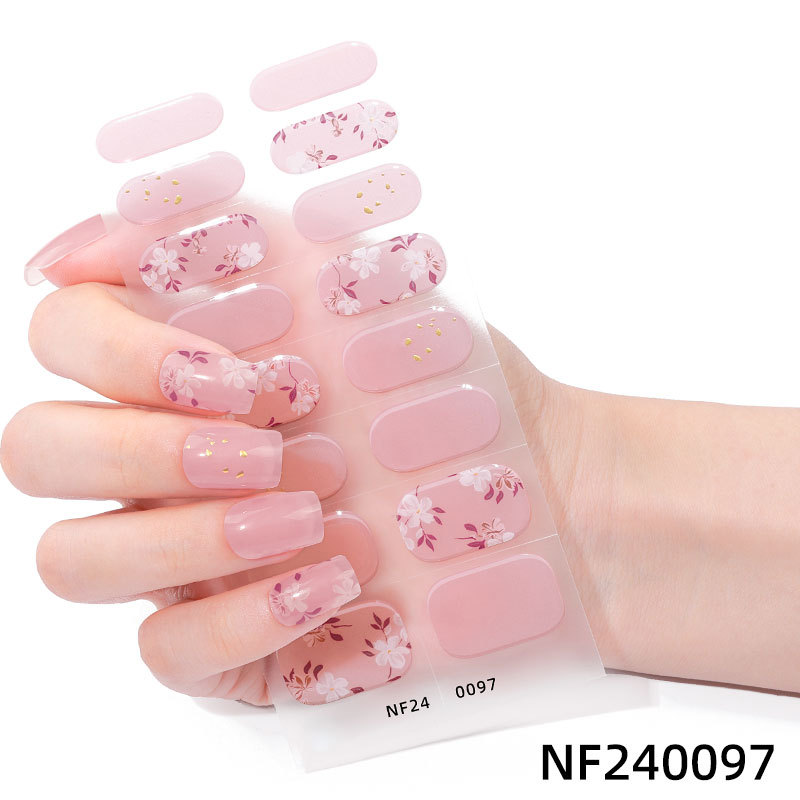 Gel nail stickers UV second generation semi-baked semi-cured nail stickers-NF240097