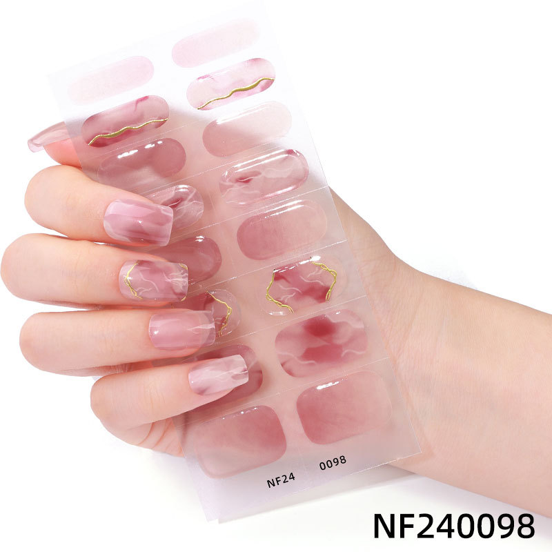 Gel nail stickers UV second generation semi-baked semi-cured nail stickers-NF240098
