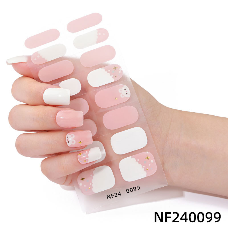 Gel nail stickers UV second generation semi-baked semi-cured nail stickers-NF240099