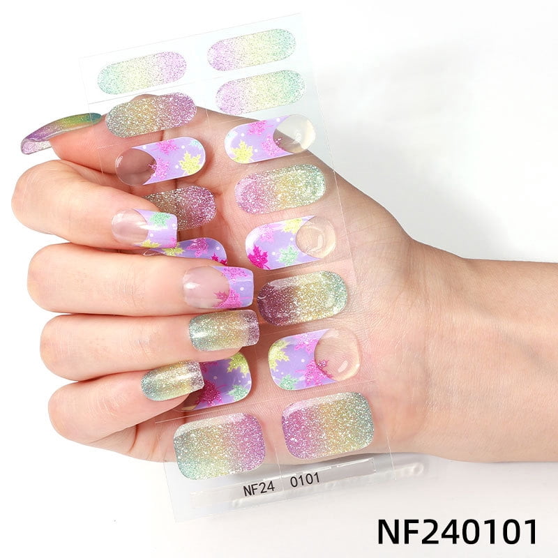 Gel nail stickers UV second generation semi-baked semi-cured nail stickers-NF240101