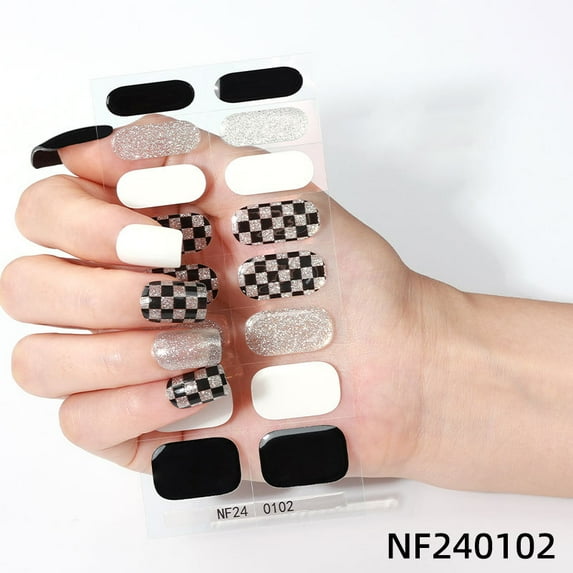 Gel nail stickers UV second generation semi-baked semi-cured nail stickers-NF240102
