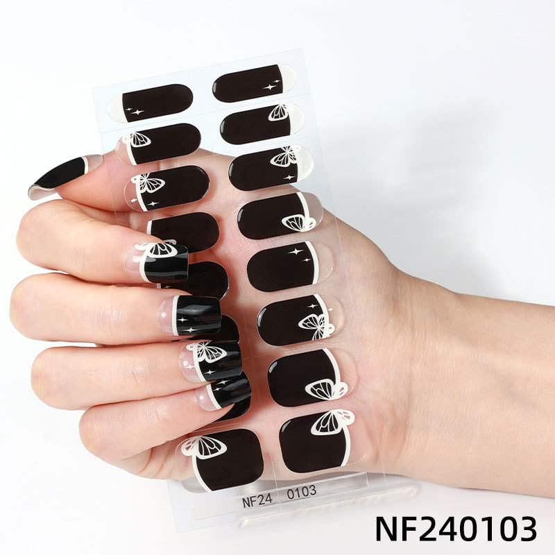 Gel nail stickers UV second generation semi-baked semi-cured nail stickers-NF240103