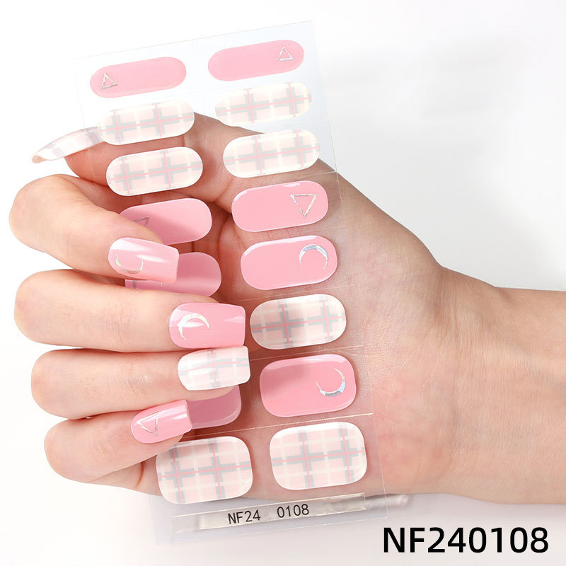 Gel nail stickers UV second generation semi-baked semi-cured nail stickers-NF240108