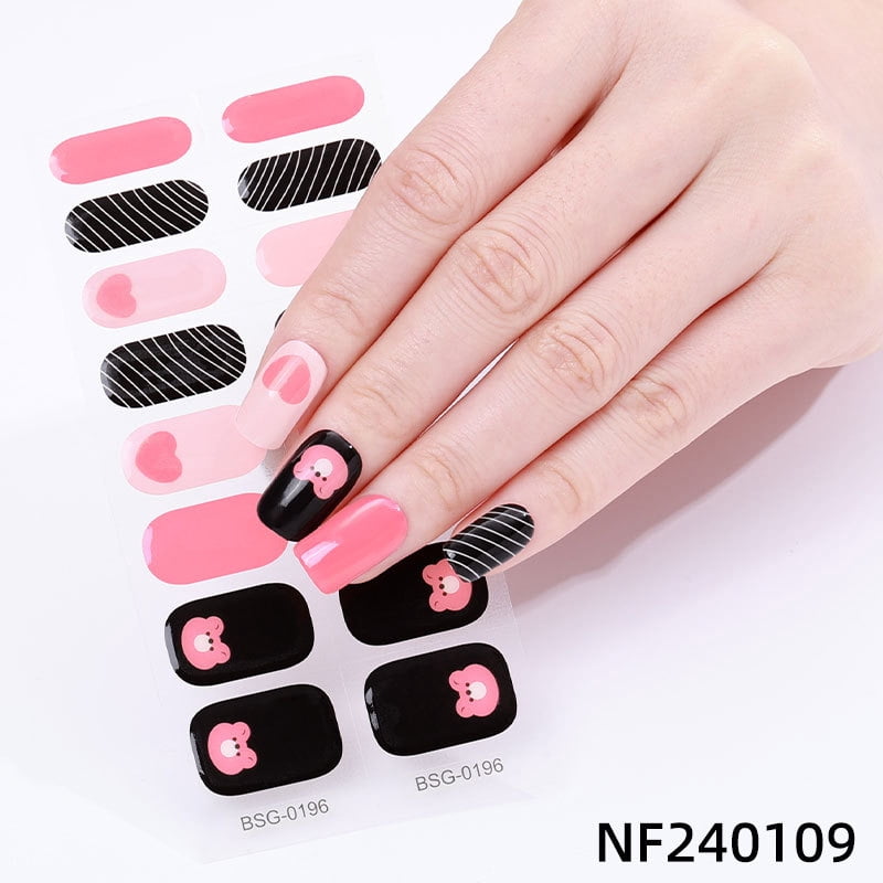 Gel nail stickers UV second generation semi-baked semi-cured nail stickers-NF240109