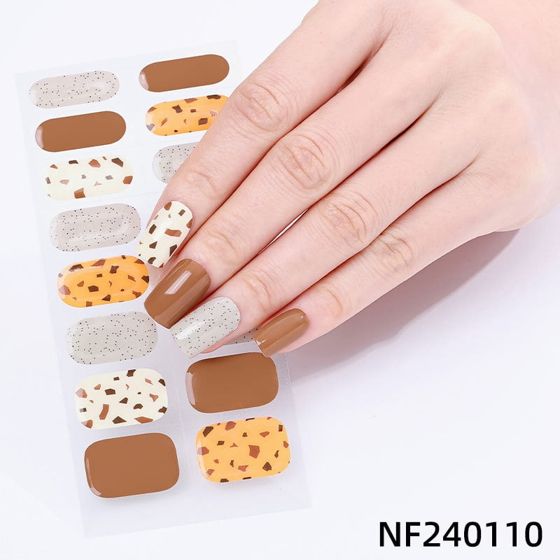 Gel nail stickers UV second generation semi-baked semi-cured nail stickers-NF240110