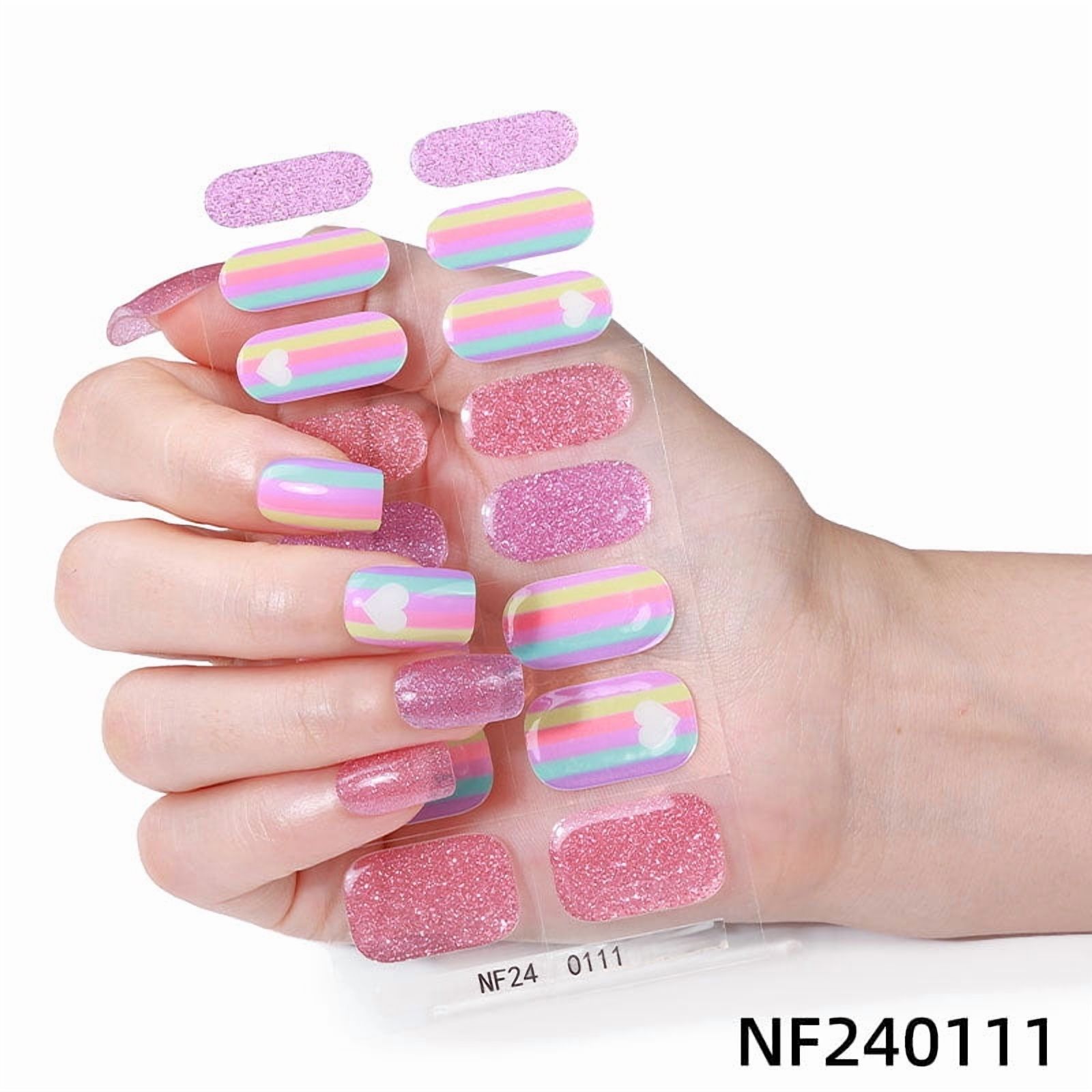 Gel nail stickers UV second generation semi-baked semi-cured nail stickers-NF240111