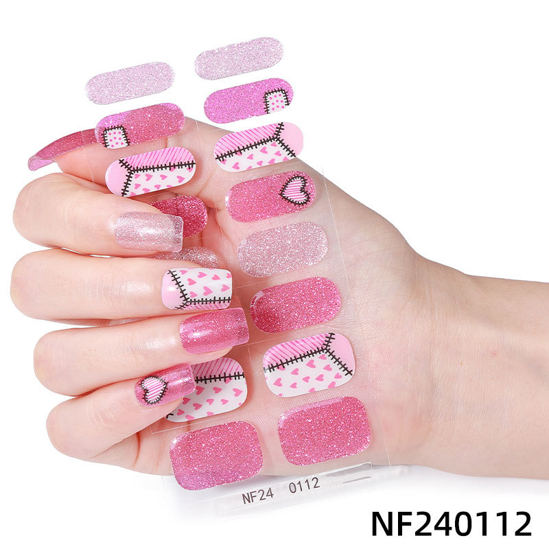 Gel nail stickers UV second generation semi-baked semi-cured nail stickers-NF240112