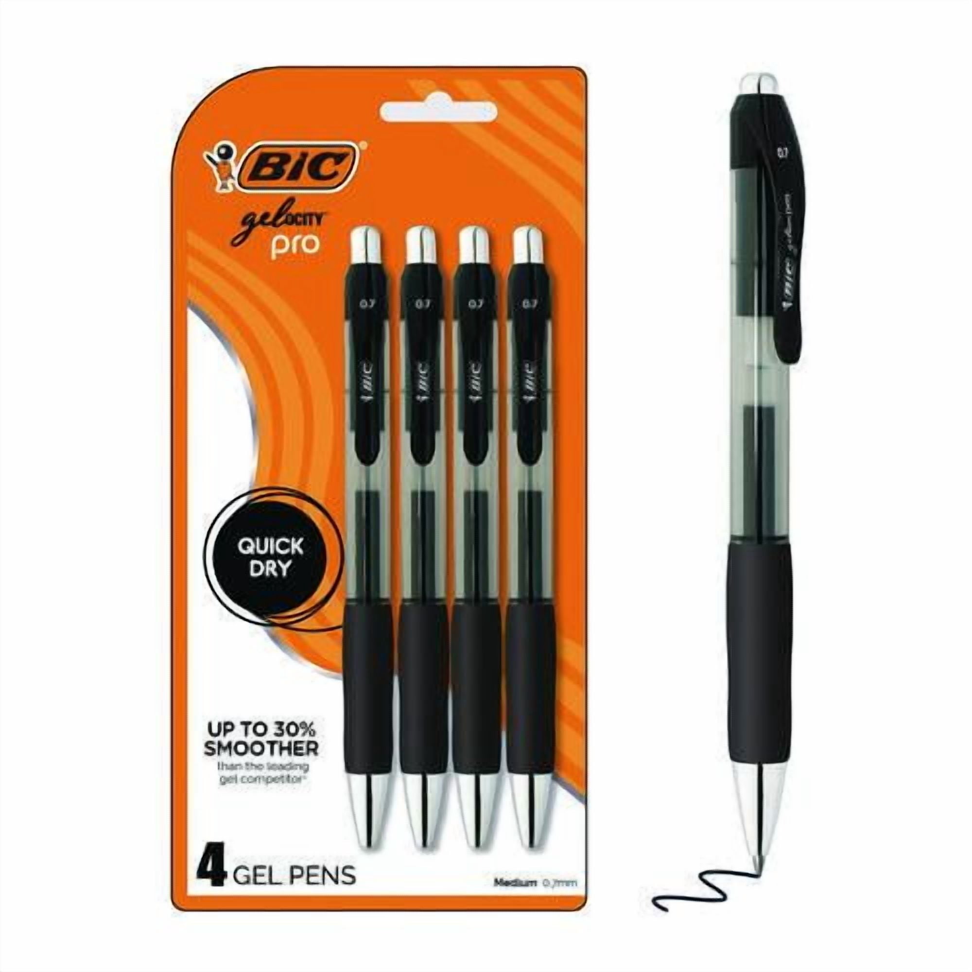 Gel-ocity Pro Gel Pen, Retractable, Medium 0.7 mm, Black Ink, Translucent Black/Black Barrel, 4/Pack | Bundle of 10