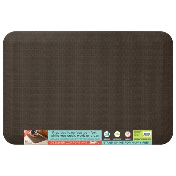 GelPro Anti-Fatigue Flatweave Kitchen Floor Mat, Brownie, 20"x 30"