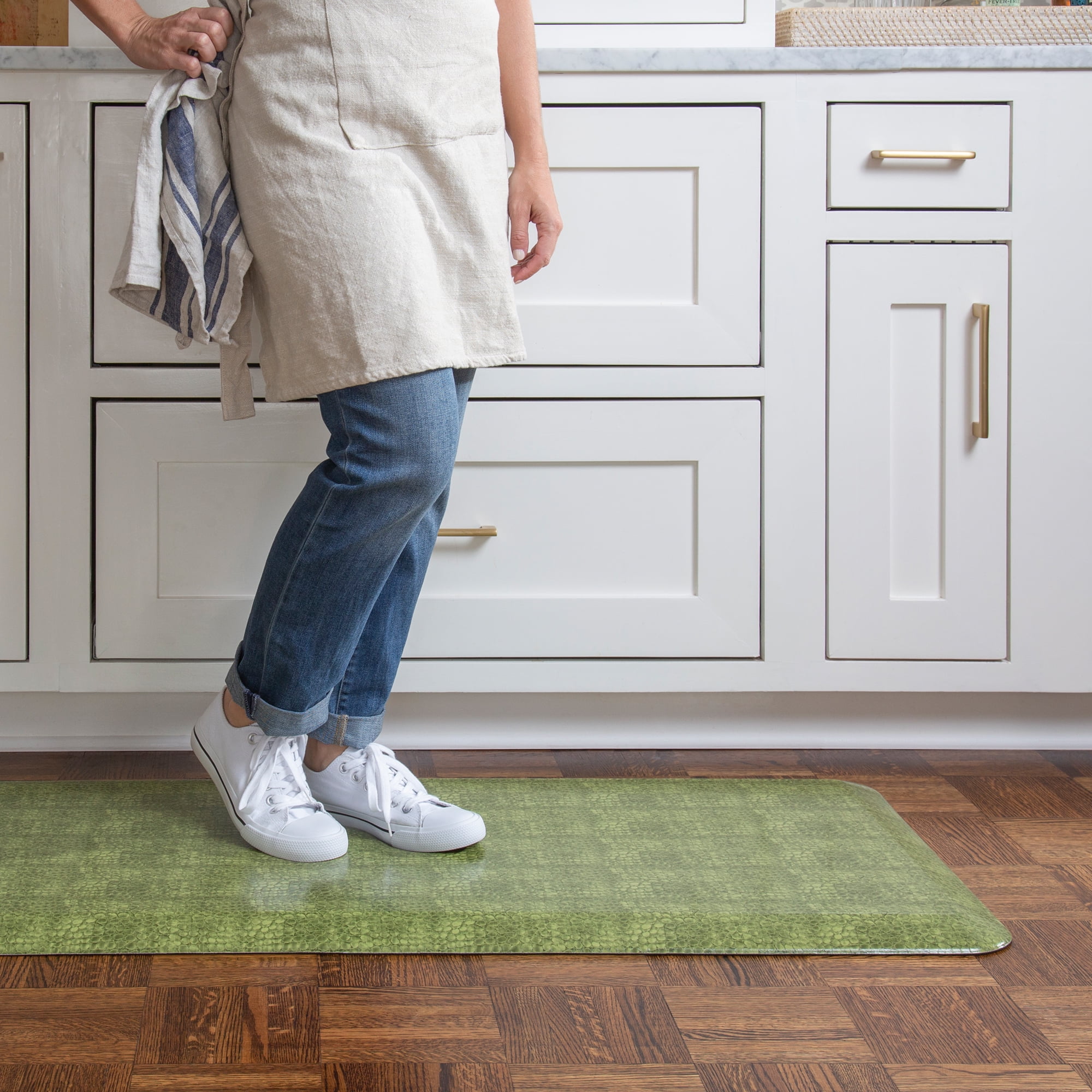 GelPro Contemporary Pebble Green Kitchen Mat, 20 in x 48 in