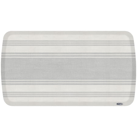 GelPro Contemporary/Traditional Stripes Gray/White Kitchen Mat, 20 in x 36 in