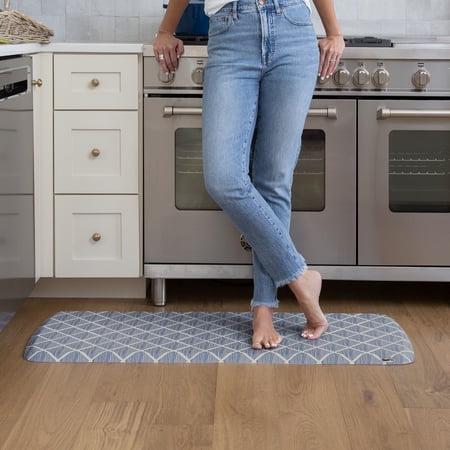 GelPro French/Traditional/Rustic Trellis Blue/White Kitchen Mat, 20 in x 36 in