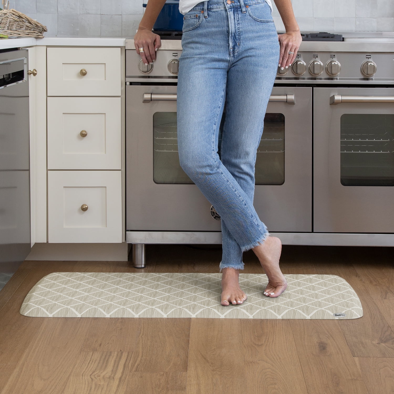 GelPro French/Traditional/Rustic Trellis Brown/White Kitchen Mat, 20 in