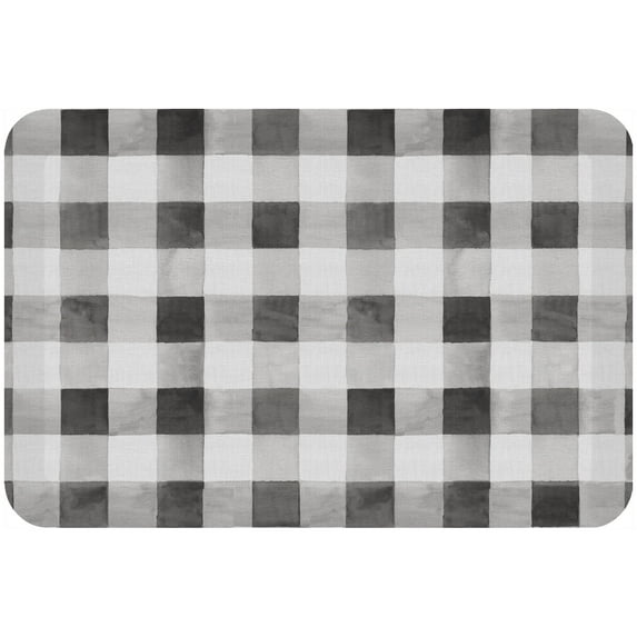 GelPro Kitchen Foam Mat Farmhouse Check, 20" x 30", Black