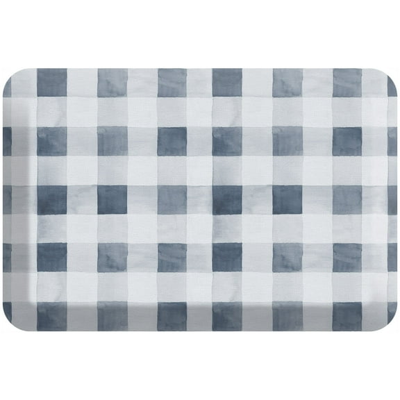 GelPro Kitchen Foam Mat Farmhouse Check, 20" x 30", Blue