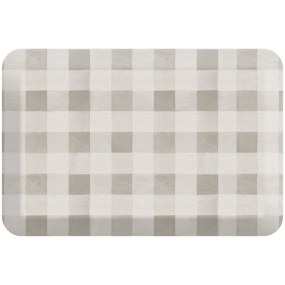 GelPro Kitchen Foam Mat Farmhouse Check, 20" x 30", Tan