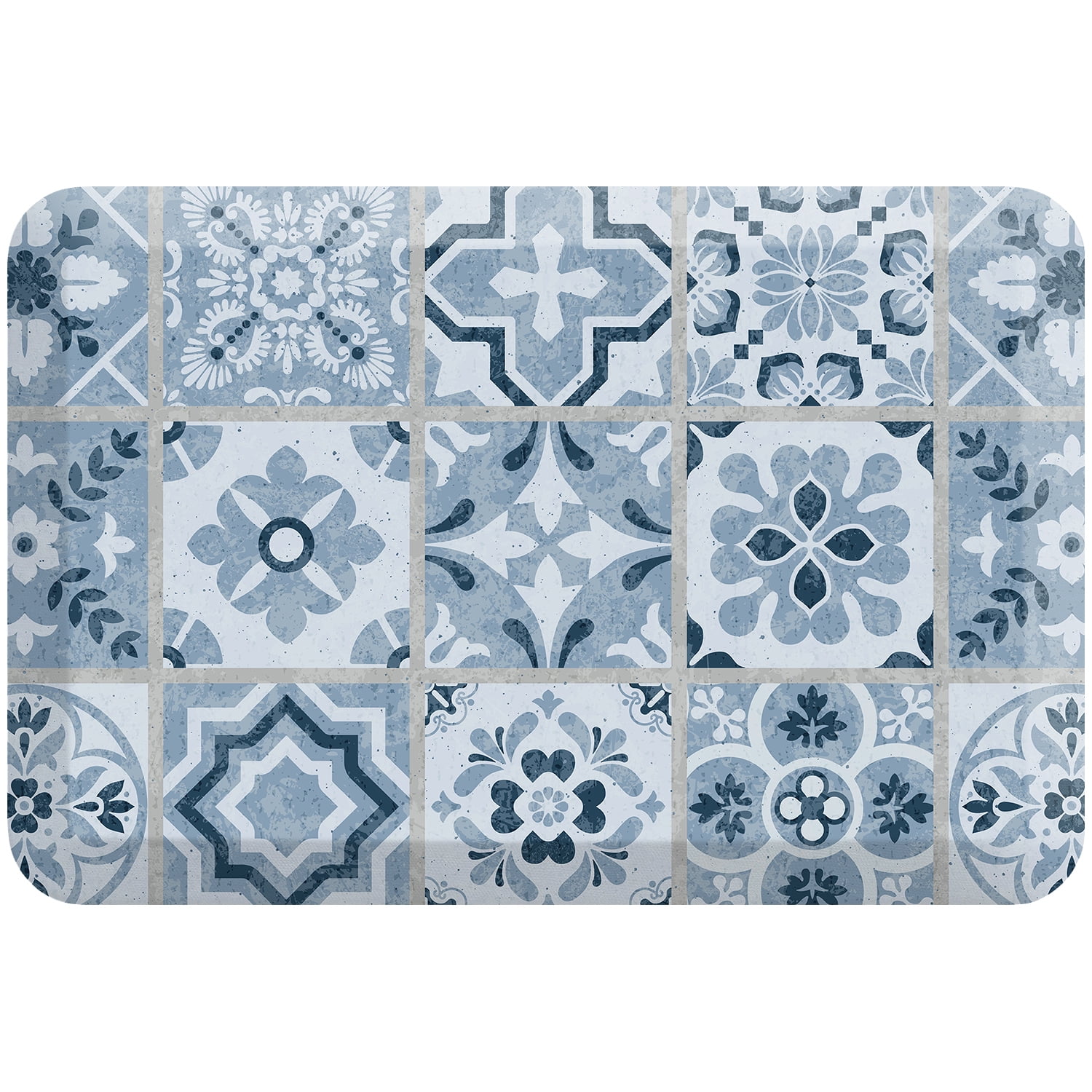 GelPro Kitchen Foam Mat Vintage Tile, 20" x 30" , Blue - Walmart.com