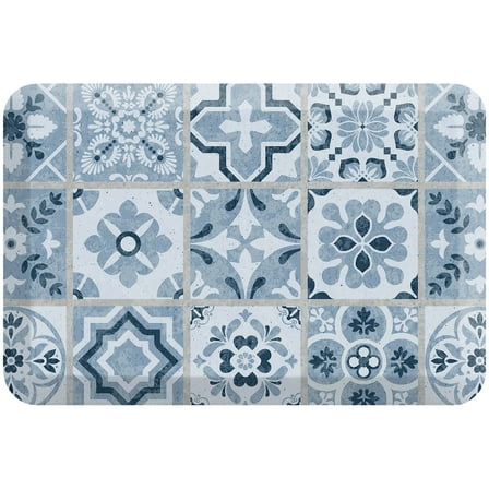 GelPro Kitchen Foam Mat Vintage Tile, 20" x 30" , Blue