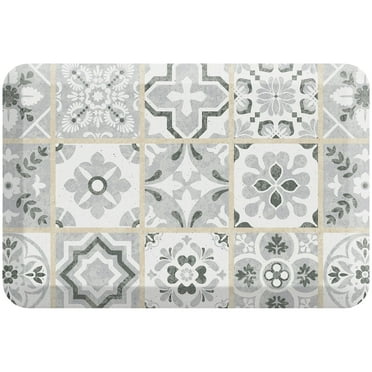 GelPro Kitchen Foam Mat Vintage Tile, 20" x 30", Grey