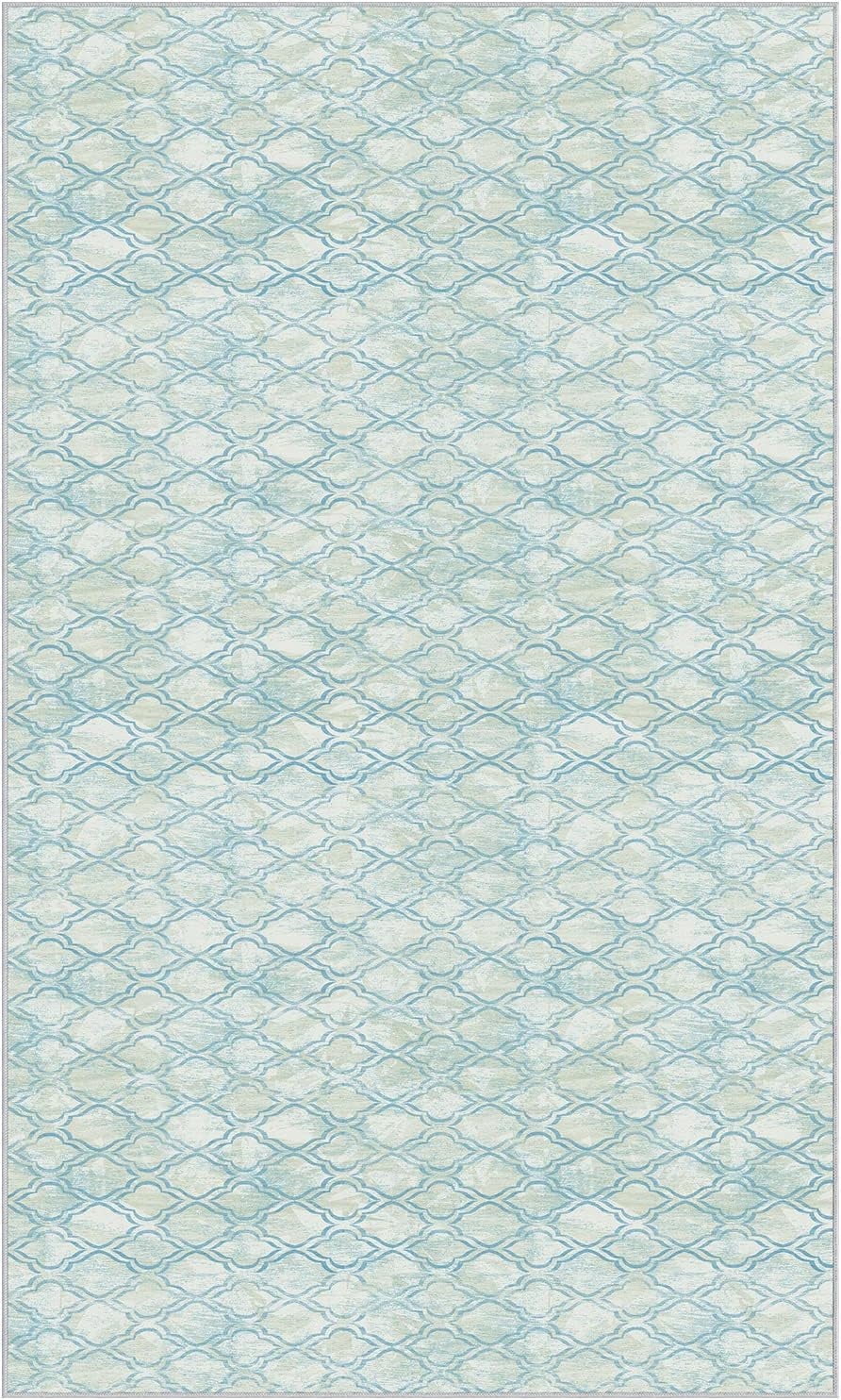 GelPro NeverMove Machine Washable Antiqued Lattice Area Rug, 3x5, Blue ...