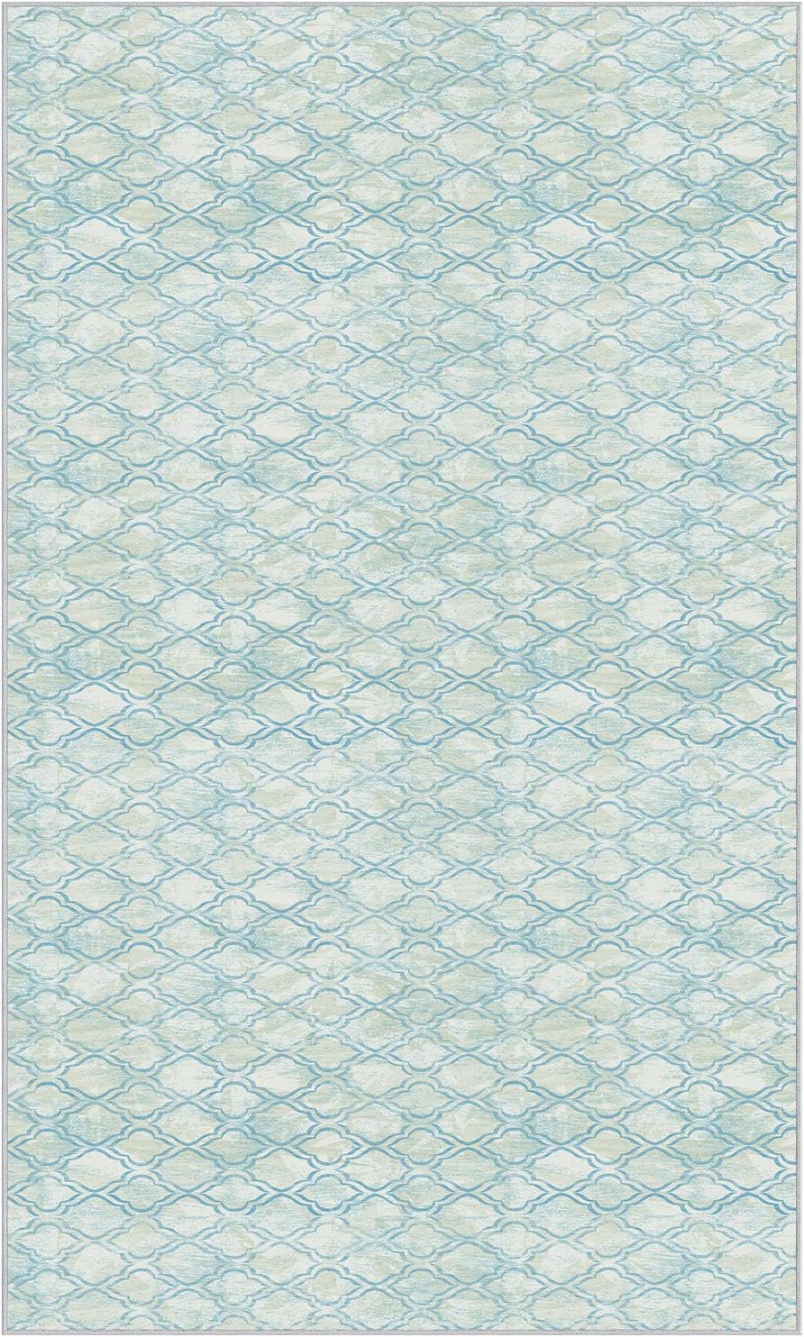 GelPro NeverMove Machine Washable Antiqued Lattice Area Rug, 3x5, Blue