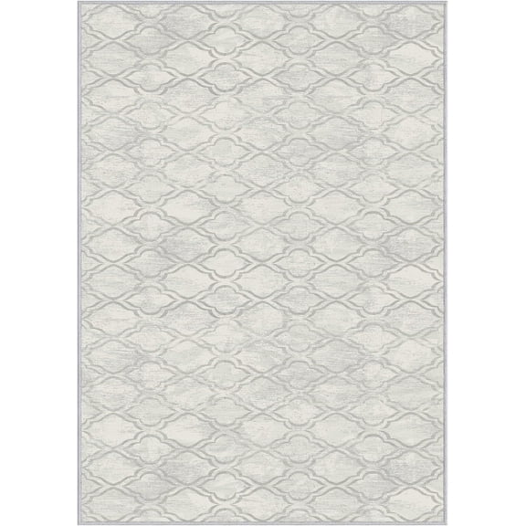 GelPro NeverMove Machine,Washable Antiqued Lattice Kitchen Rug 24" x 34" Grey