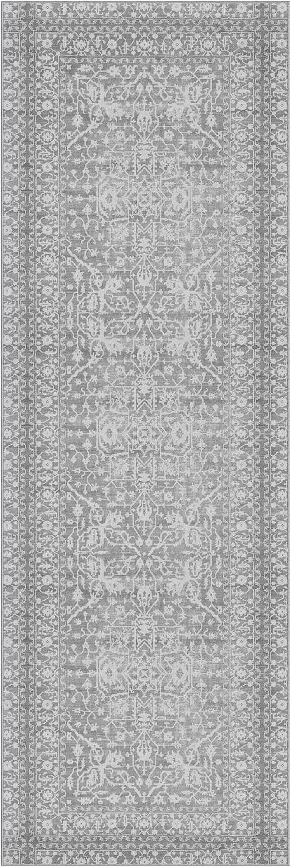 GelPro NeverMove Machine Washable Bella Area Rug, 3x5, Grey