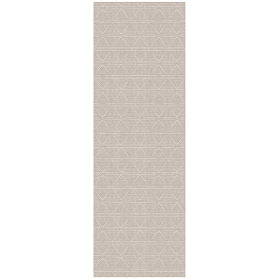 GelPro Nevermove Machine-Washable Area Rug with Non-Slip Gelly Grippers, 3'x 9', Beckham Flax , Easy To Clean