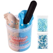 Geladough Non-Slime Butter Cloud Dough   Cake Batter & Cotton Candy Roll Scented Sensory Dough, Non-Sticky No-Residue Putty with Mix-Ins & Spoon, Net Weight 180g 6.3 oz