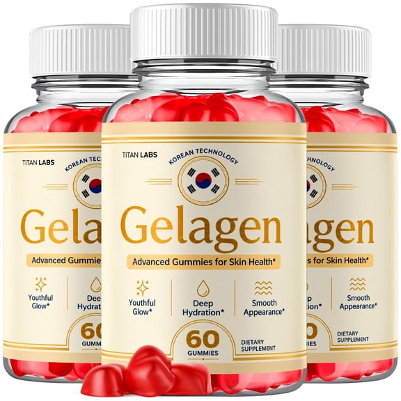 Gelagen Advanced Formula ACV Gummies Supplement to Support Healthy Skin Gela Gen (3 Pack)