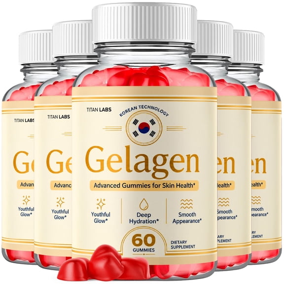Gelagen Advanced Formula ACV Gummies Supplement to Support Healthy Skin Gela Gen (5 Pack)