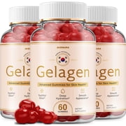 Gelagen Advanced Gummy Formula Natural Blend Healthy Skin Support, 3 Pack 60 Gummies Each Bottles   180 Gummies in Total