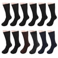 thumbnail image 1 of Gelante 12 Pairs Men's Cotton Fashion Casual Crew Dress Socks-Ribbed Asst Colors, 1 of 2