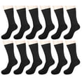thumbnail image 1 of Gelante 12 Pairs Men's Cotton Fashion Casual Crew Dress Socks-Solid Black, 1 of 4