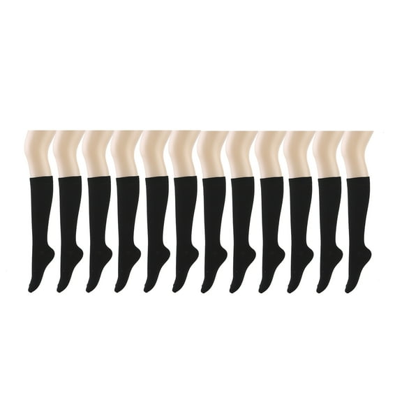 Gelante 12 Pairs Women Knee High Socks -Black