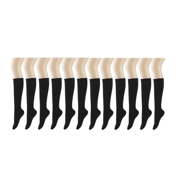 Gelante 12 Pairs Women Knee High Socks -Black