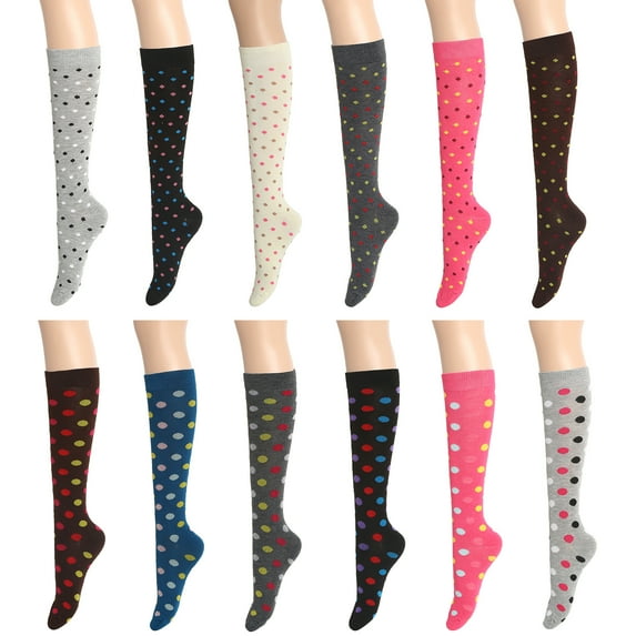 Gelante 12 Pairs Women Knee High Socks - Pattern #13