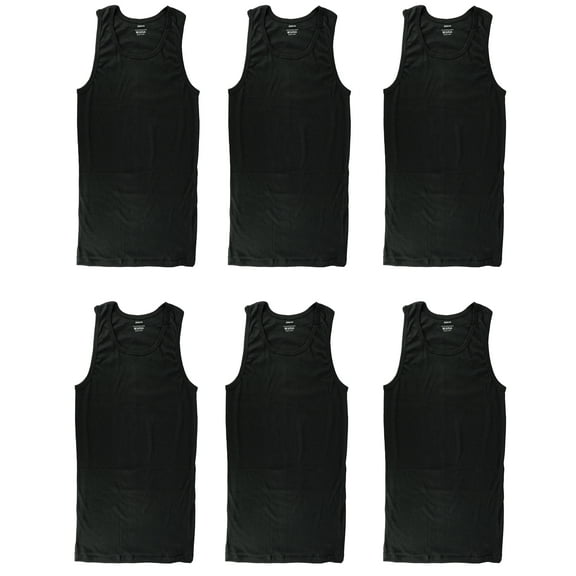 Gelante 6-Pack Cotton Adult Men's Basic Undershirt Tank Top Athletic Sleeveless Tee