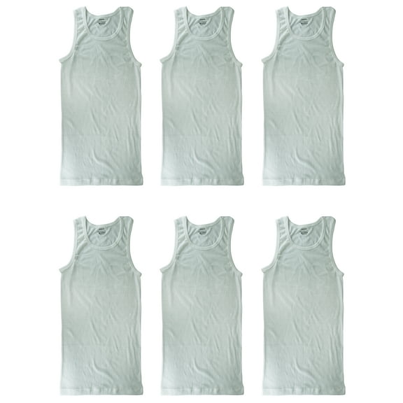 Gelante 6-Pack Cotton Adult Men's Basic Undershirt Tank Top Athletic Sleeveless Tee