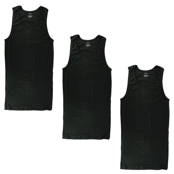 Gelante Adult Men's Basic Tank Top Athletic Sleeveless Shirt- 3 Pcs Black Large