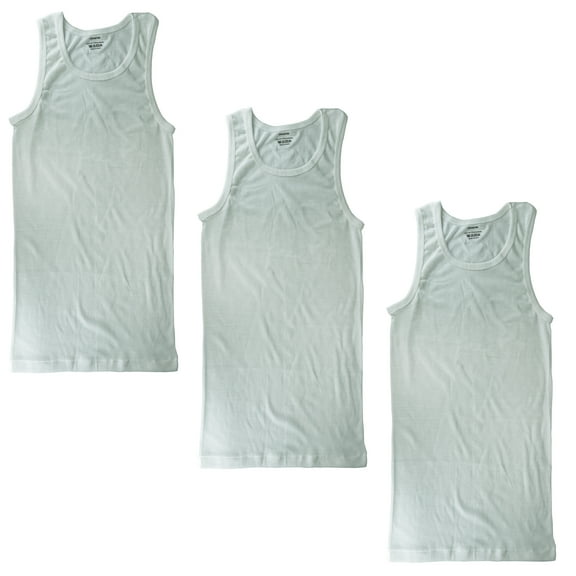 Gelante Adult Men's Basic Tank Top Athletic Sleeveless Shirt- 3 Pcs White 2XLarge