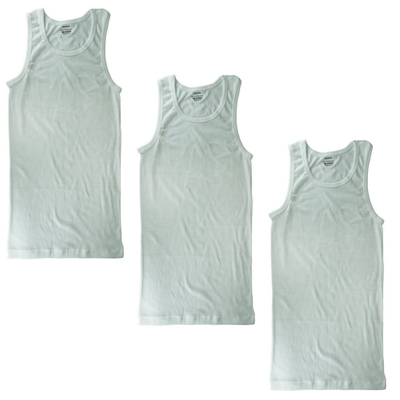 Gelante Adult Men's Basic Tank Top Athletic Sleeveless Shirt- 3 Pcs White XLarge